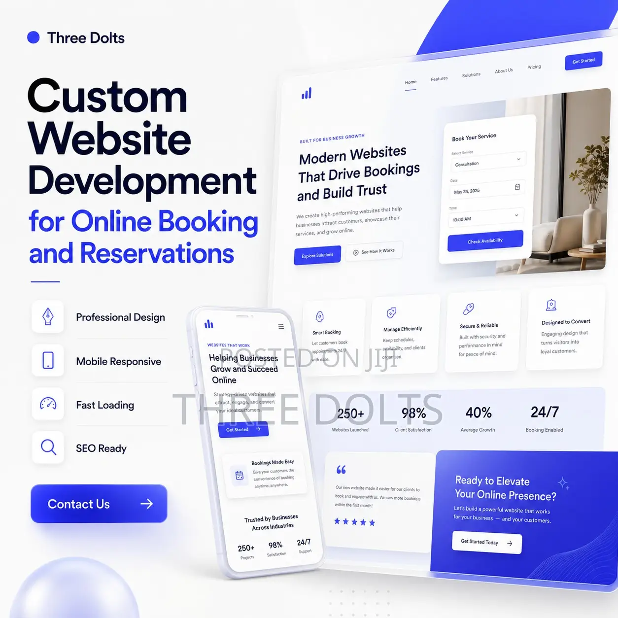 Custom Website Development for Online Booking and Reservations
