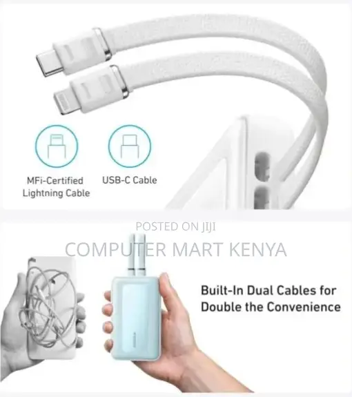 Anker Power Bank (, 30w, Built-in USB-C Cable) White* (Powerbank