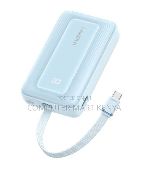 Anker Power Bank (, 30w, Built-in USB-C Cable) Blue (Powerbank)