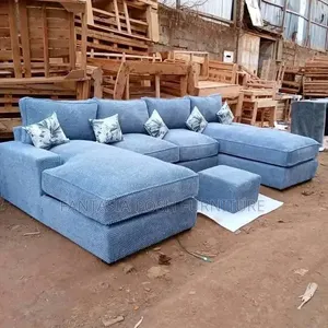 Blue U-Shaped Corner Seat