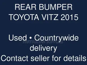 Rear Bumper Toyota Vitz 2015