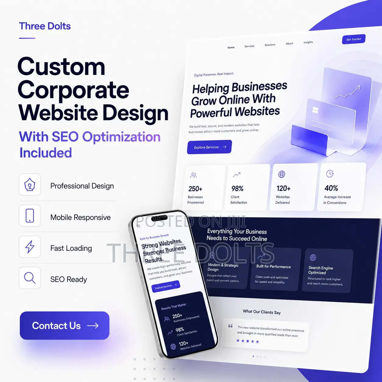 Custom Corporate Website Design With SEO Optimization Included