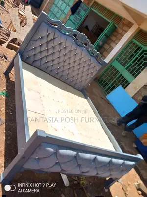 Blue 5x6-Foot Tufted Bed