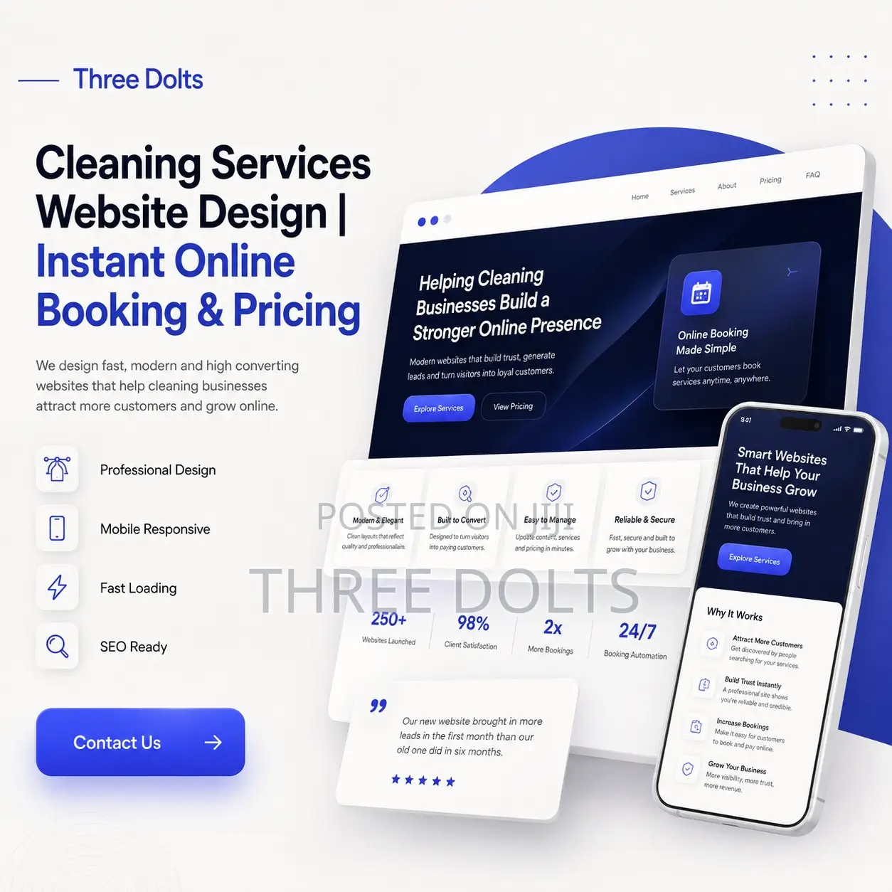 Cleaning Services Website Design | Instant Online Booking Pricing