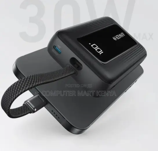 Anker 30W 10,000mAh High-Speed Power Bank With Built-in USB-C Cable