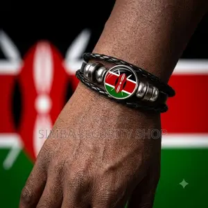 Kenyan Flag Bracelet Kenya Bangle Woven Leather Wristband Souvenir