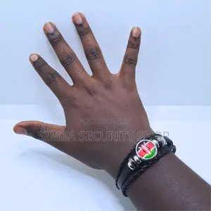 Kenyan Flag Bracelet Kenya Bangle Woven Leather Wristband Souvenir