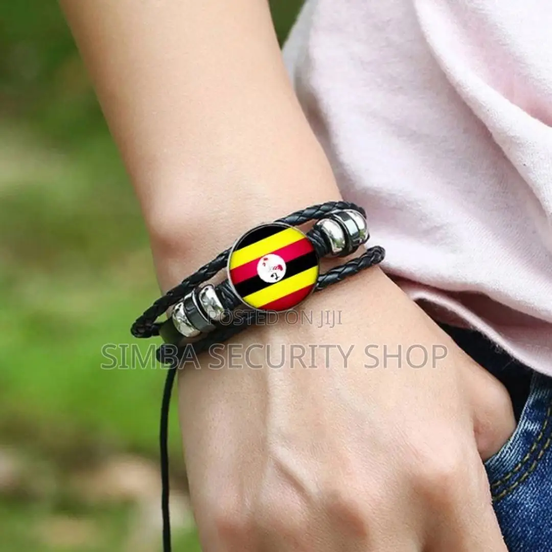 Ugandan Flag Bracelet Uganda Bangle Pride Fan Crane Visitor Gift Band