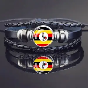 Ugandan Flag Bracelet Uganda Bangle Pride Fan Crane Visitor Gift Band