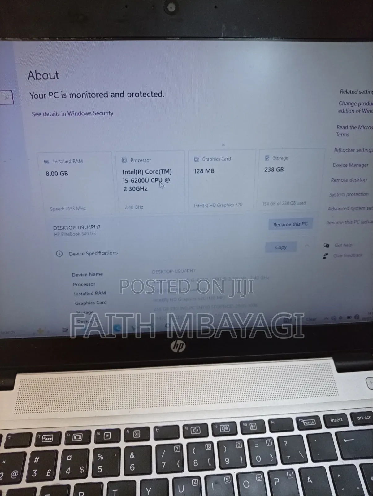 Laptop HP EliteBook 840 G3 8GB Intel Core i5 SSD 256GB
