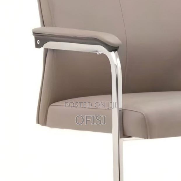 Office Chair; Brown Leather Executive Visitors Chair - thumbnail 2