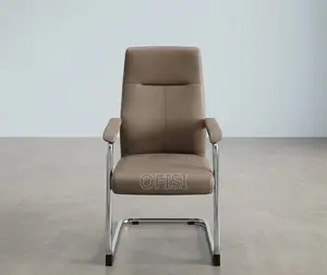 Office Chair; Brown Leather Executive Visitors Chair