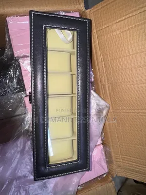 Pu Leather Black 6 Watches Organizer