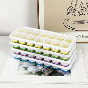 14 Holes Ice Cube Tray With Silicone Base Lid
