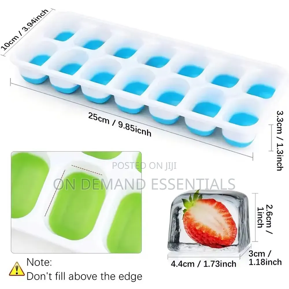 14 Holes Ice Cube Tray With Silicone Base Lid