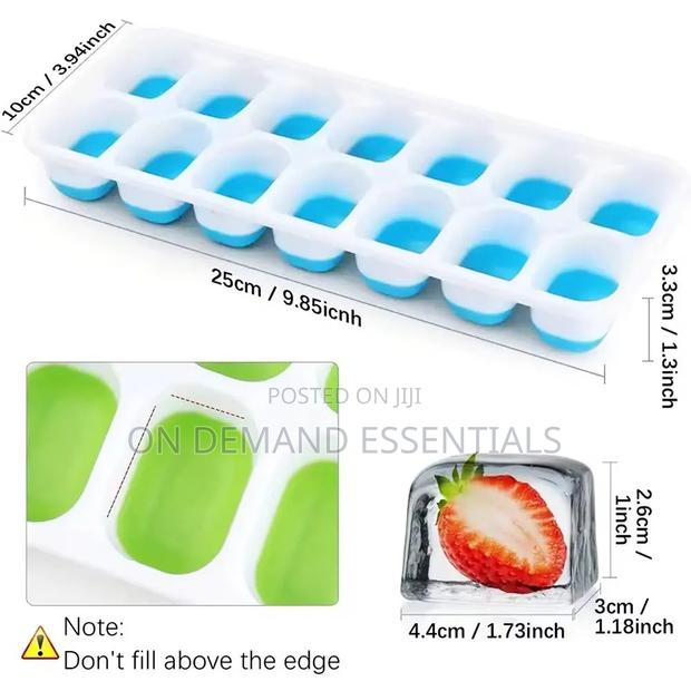 14 Holes Ice Cube Tray With Silicone Base Lid - thumbnail 8