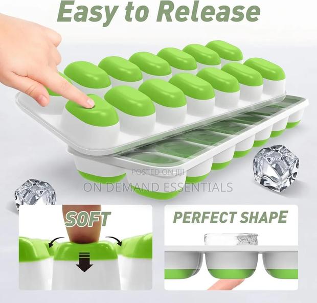 14 Holes Ice Cube Tray With Silicone Base Lid - thumbnail 10