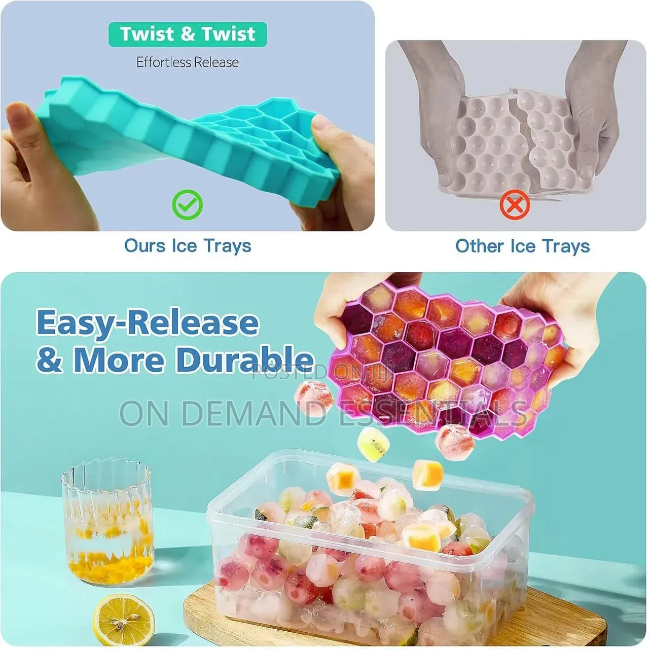 Reusable Honeycomb Silicone Icecube Mould
