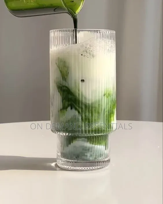 6pc Elegant Ribbed Glass Tumbler