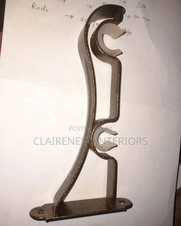 Antic Green and Brown Heavy Duty Curtain Rod Brackets In