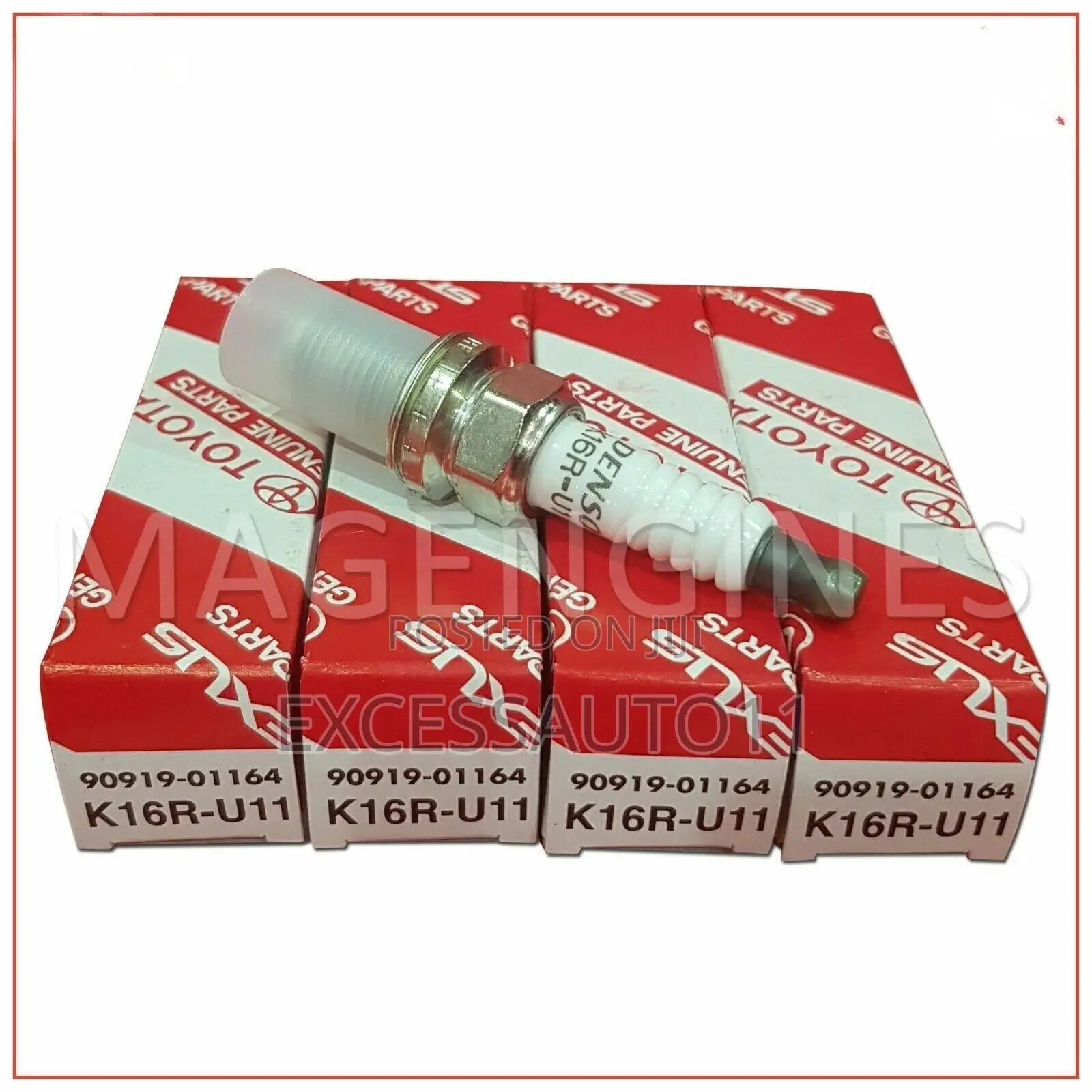 Denso Spark Plug K16r-U11 (90919-01164) Pack of 4 for Toyota Vitz