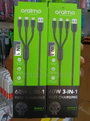 This Is an Oraimo Duraline 4 (OCD-118MCL) 3-in-1 Fast Charging Cable.