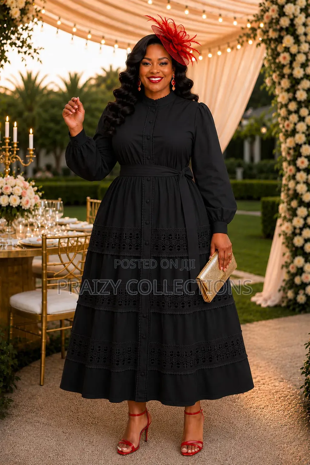 Elegant Lace Panel Maxi Dress