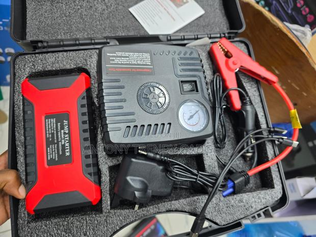 Car Emergency Jump Starter With LED Light Air Compressor