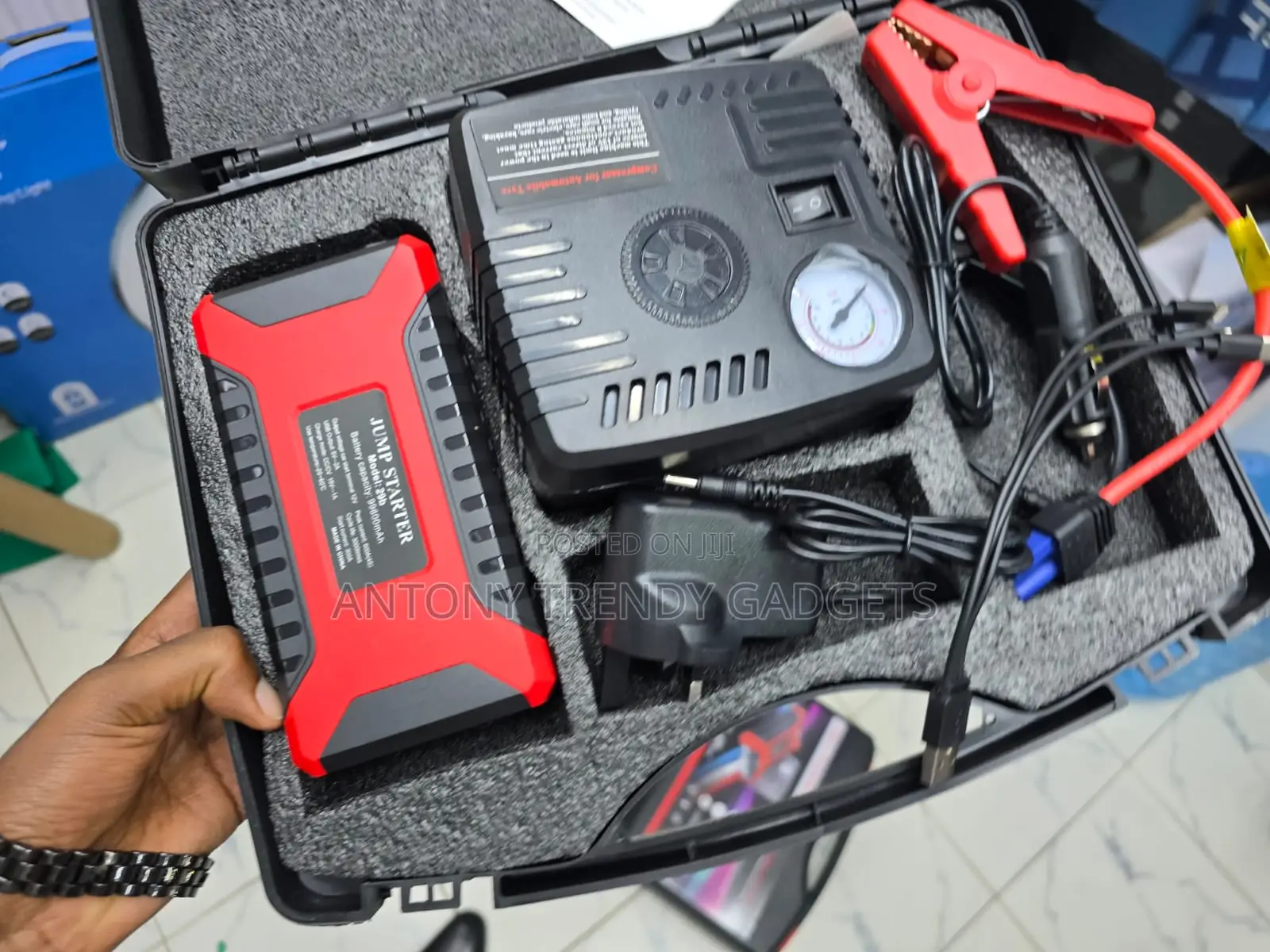 Multi-Function 12V Jump Starter Kit With Tire Inflator