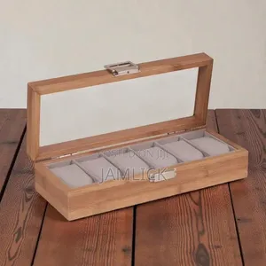 Elegant Bamboo 6-Slot Watch Organizer Box –Pm