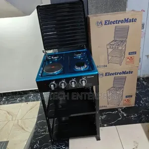 Electromate Free Standing 3 Gas Burner +1 Electric With Shelves