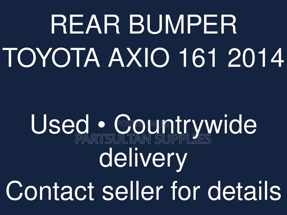 Rear Bumper Toyota Axio 161 2014