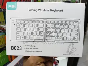 B023 Mini Foldable Bluetooth Keyboard and Mobile Phone Holder.