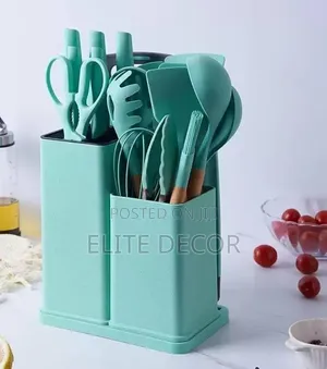 19-Piece Silicone Kitchen Utensil Set With Knives Chopping Board