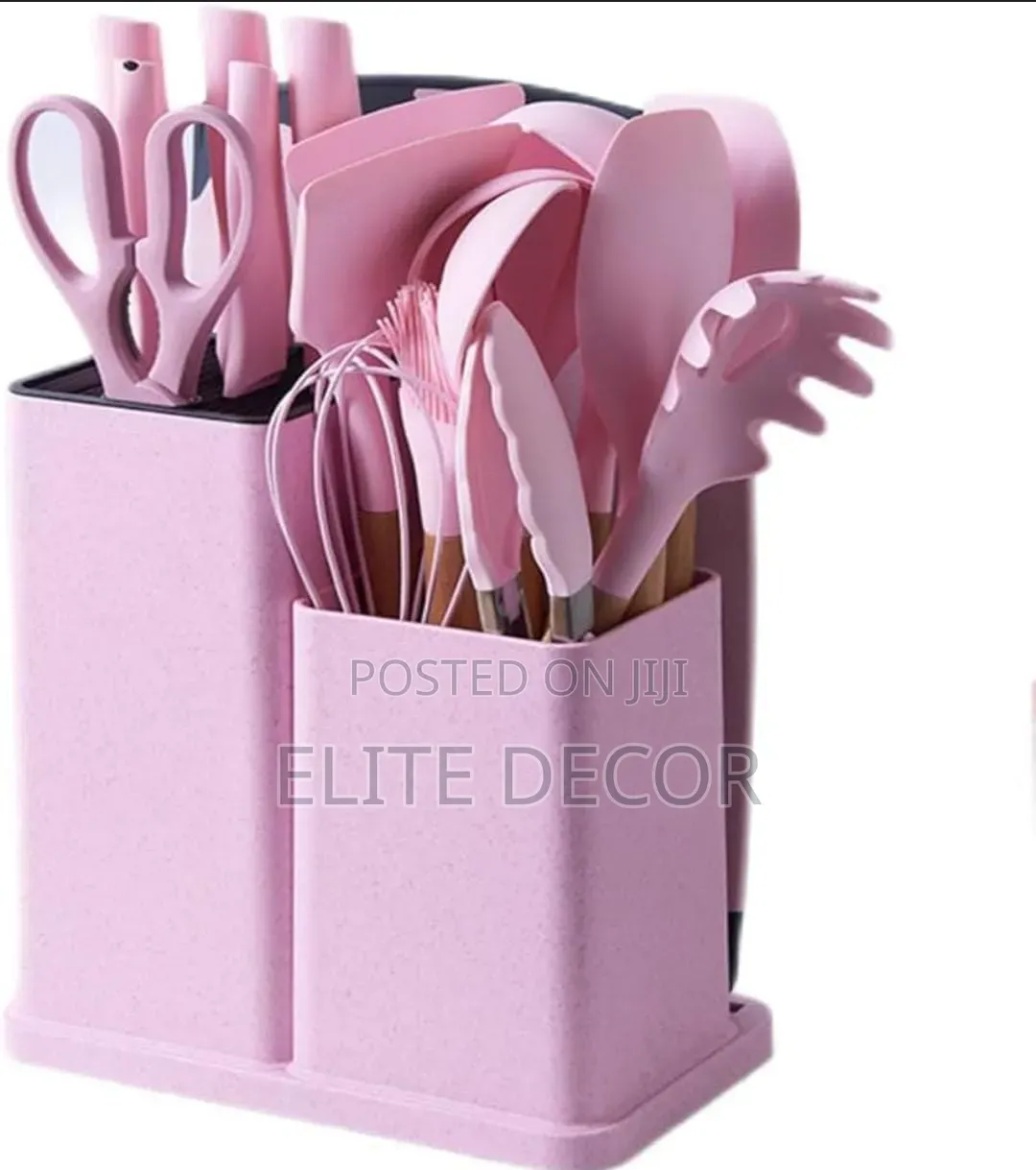 19-Piece Silicone Kitchen Utensil Set With Knives Chopping Board