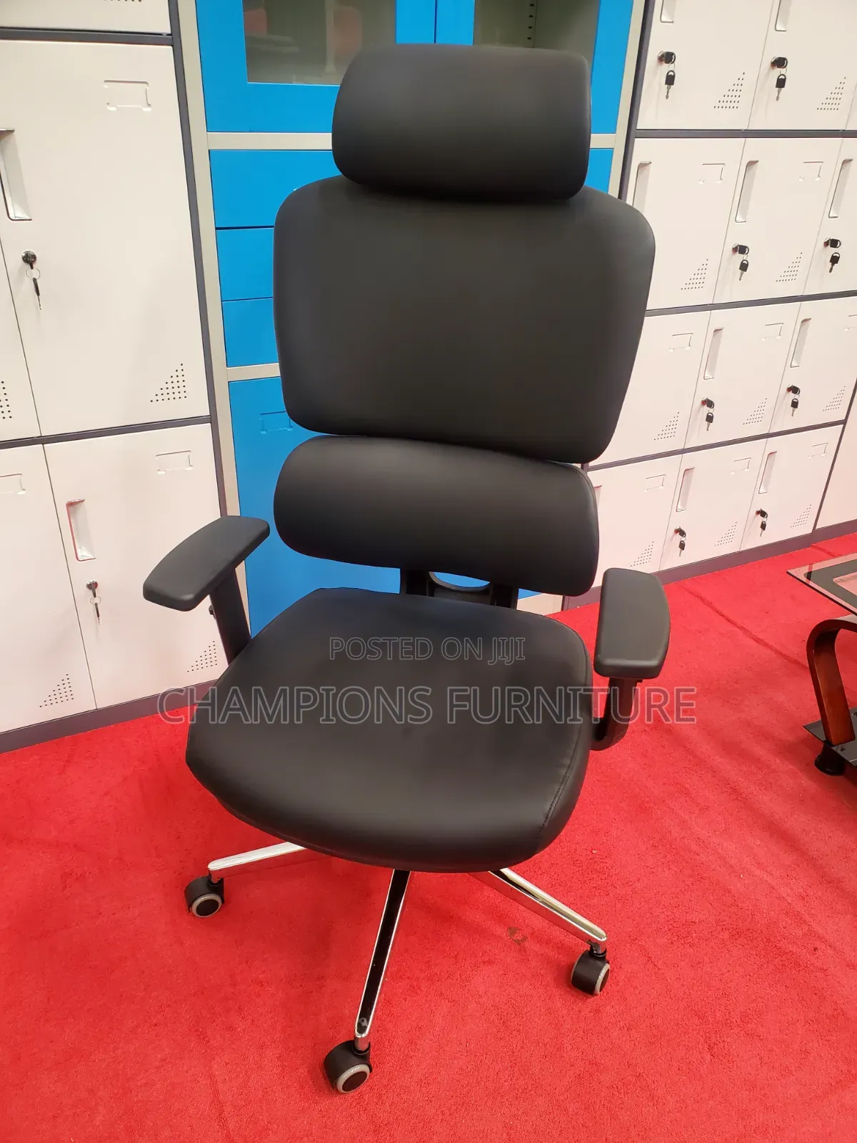 Black Orthopedic Leather Office Chair