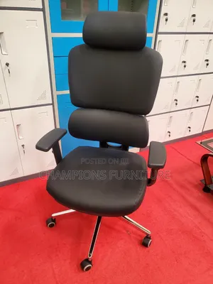 Black Orthopedic Leather Office Chair