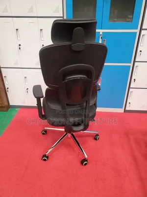 Black Orthopedic Leather Office Chair