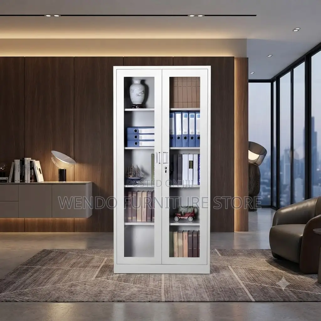 Office Cabinet; Modern Office Goods Storage Cabinet With Glass Door