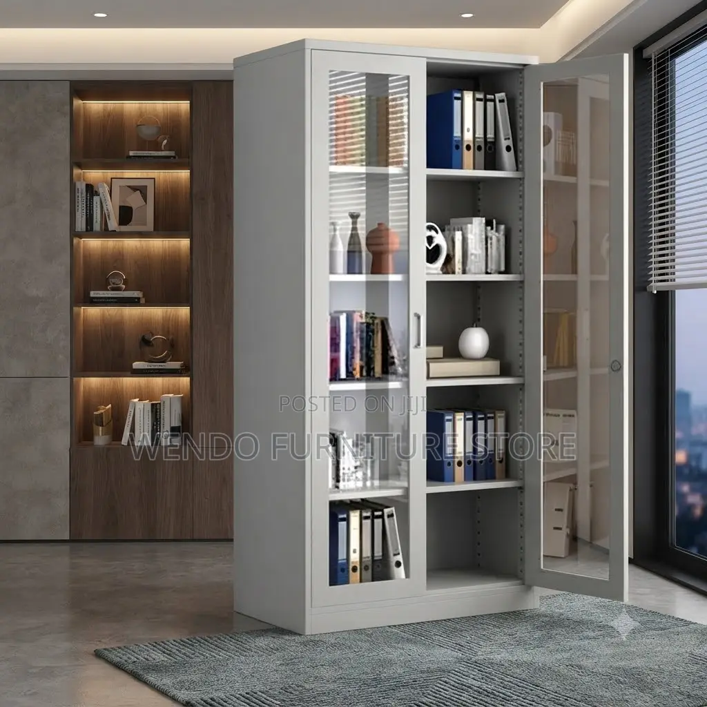 Office Cabinet; Modern Office Goods Storage Cabinet With Glass Door