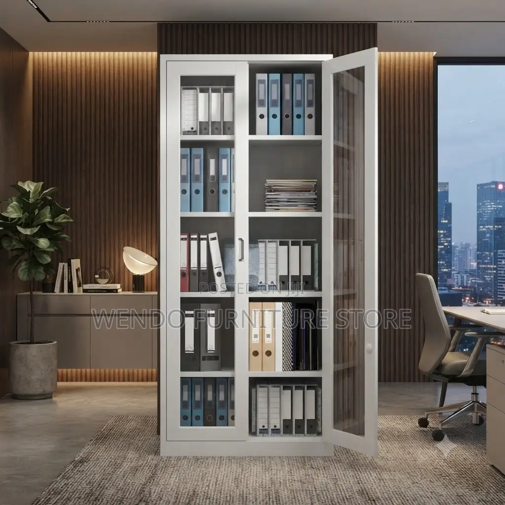 Office Cabinet; Modern Office Goods Storage Cabinet With Glass Door