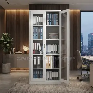Office Cabinet; Modern Office Goods Storage Cabinet With Glass Door