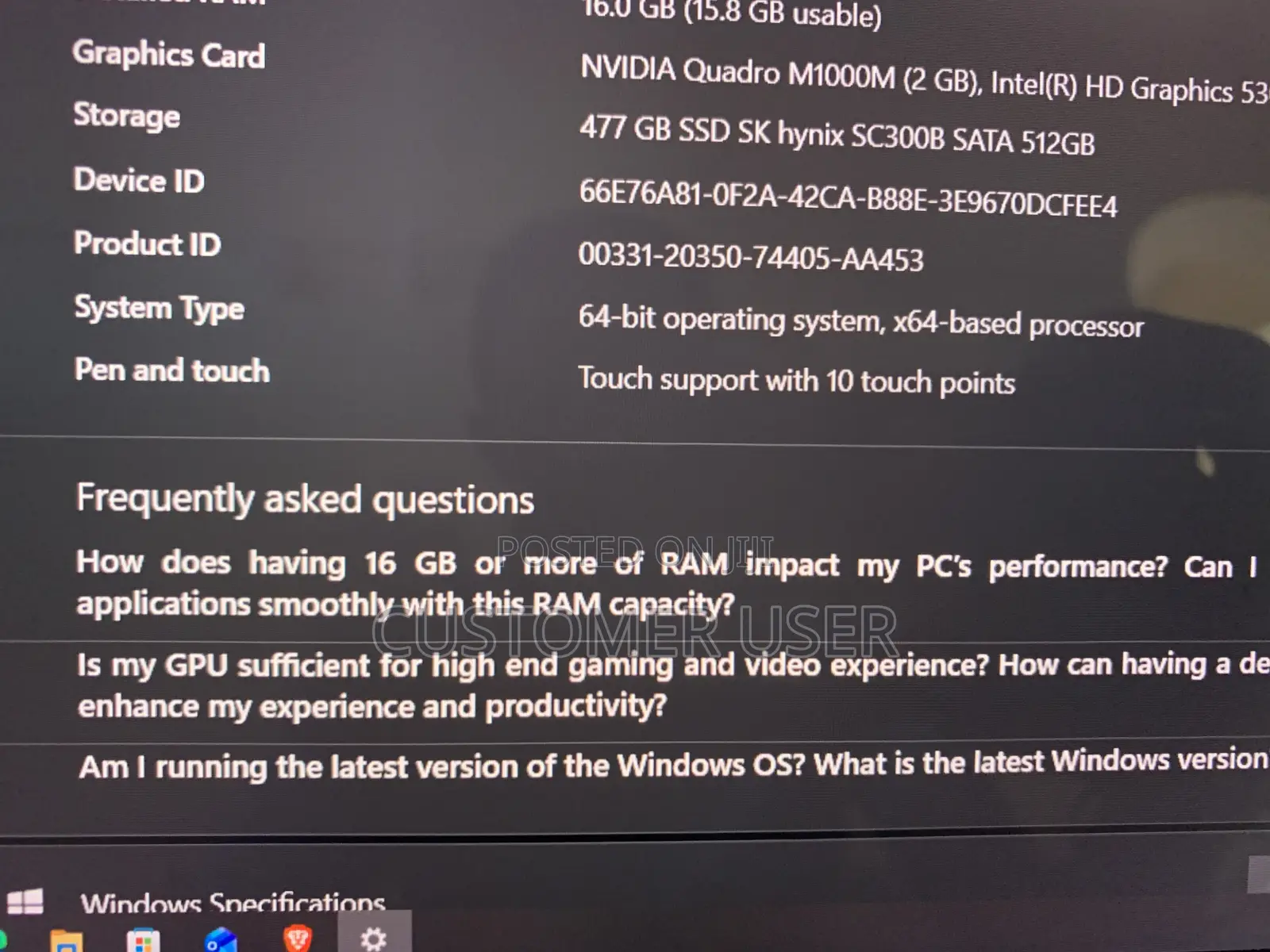 Laptop Dell Precision 5510 16GB Intel Core i7 SSD 512GB