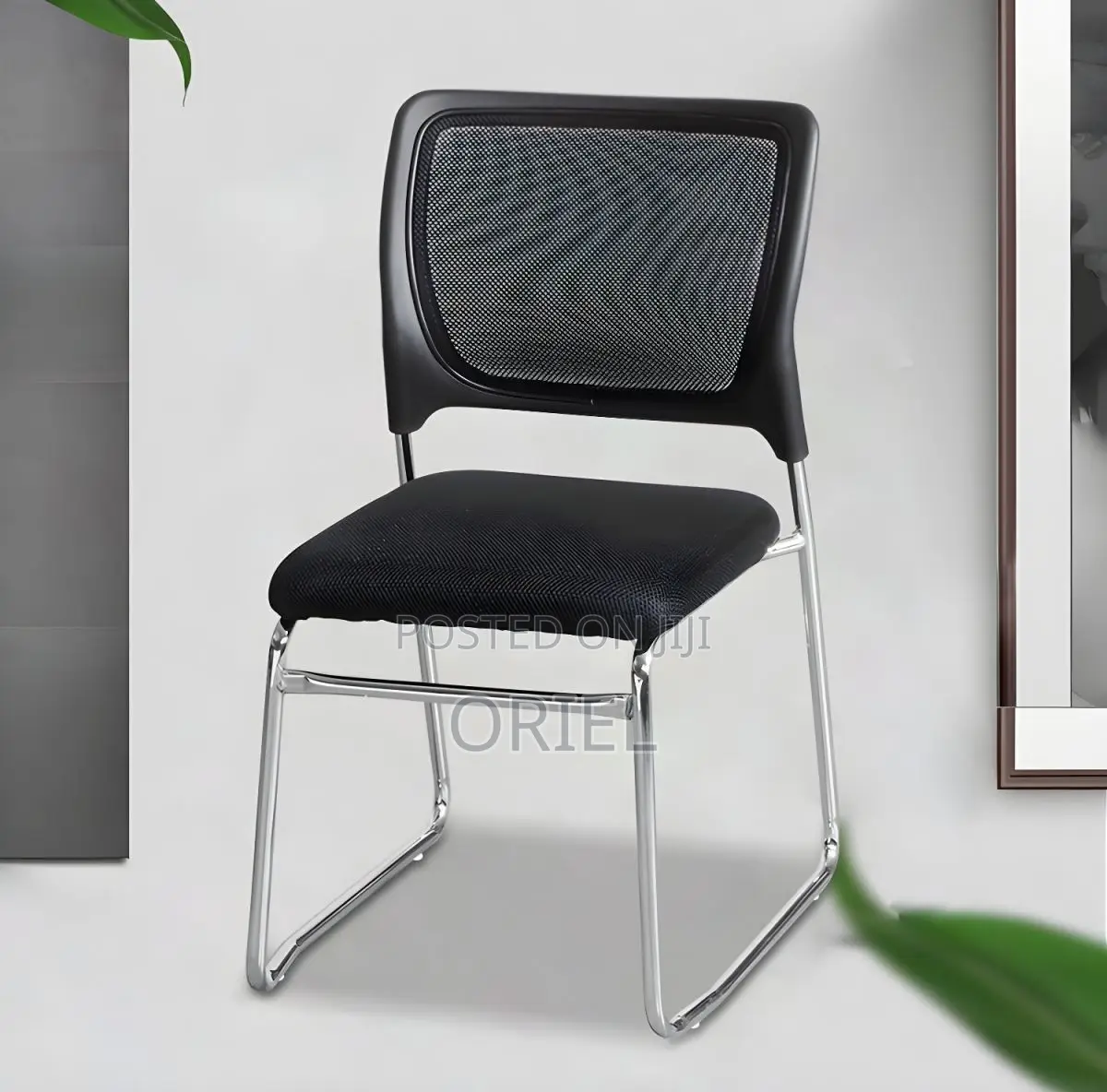 Office Chair : Armless Office Visitor Waiting Chair