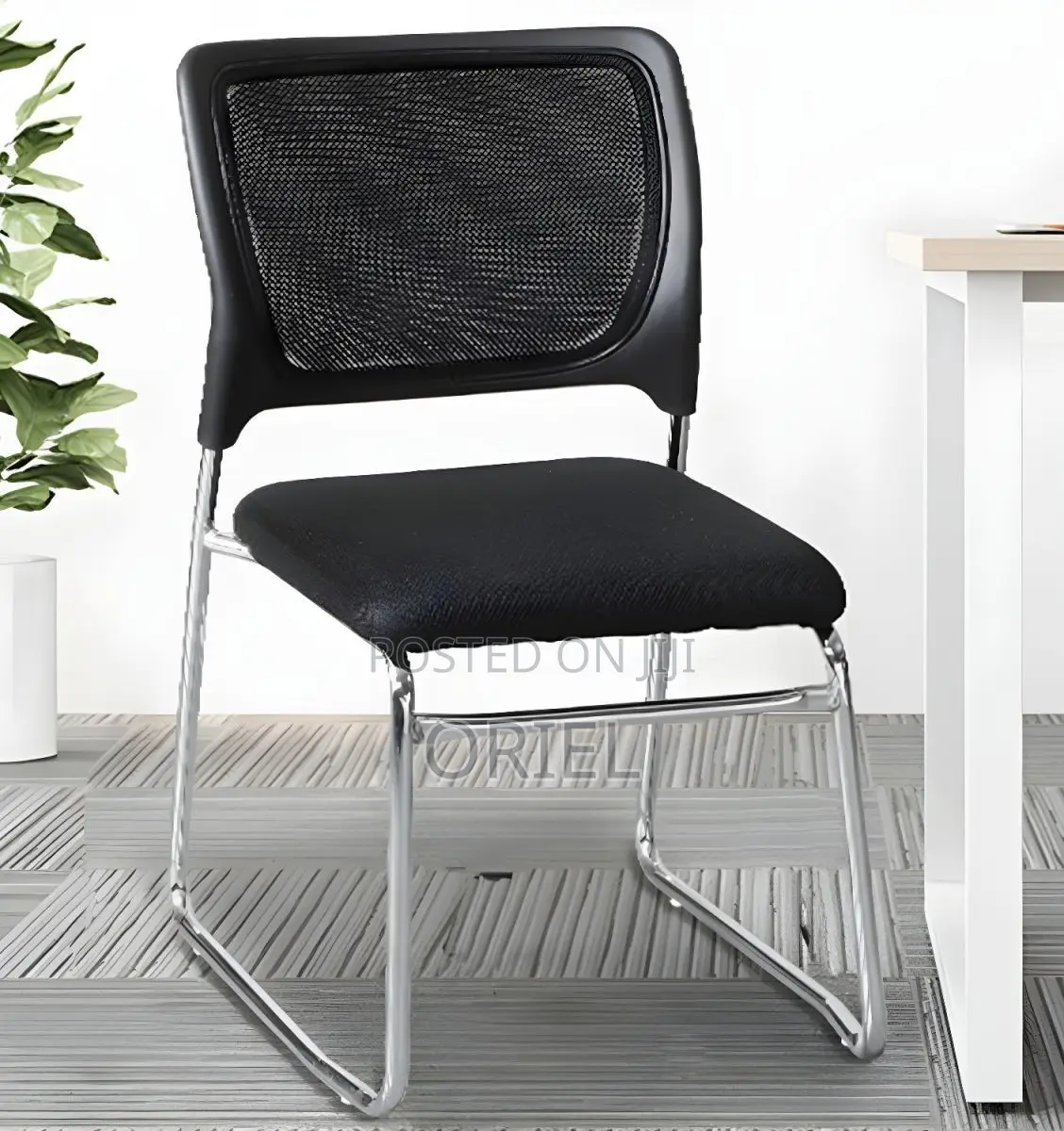 Office Chair : Armless Office Visitor Waiting Chair