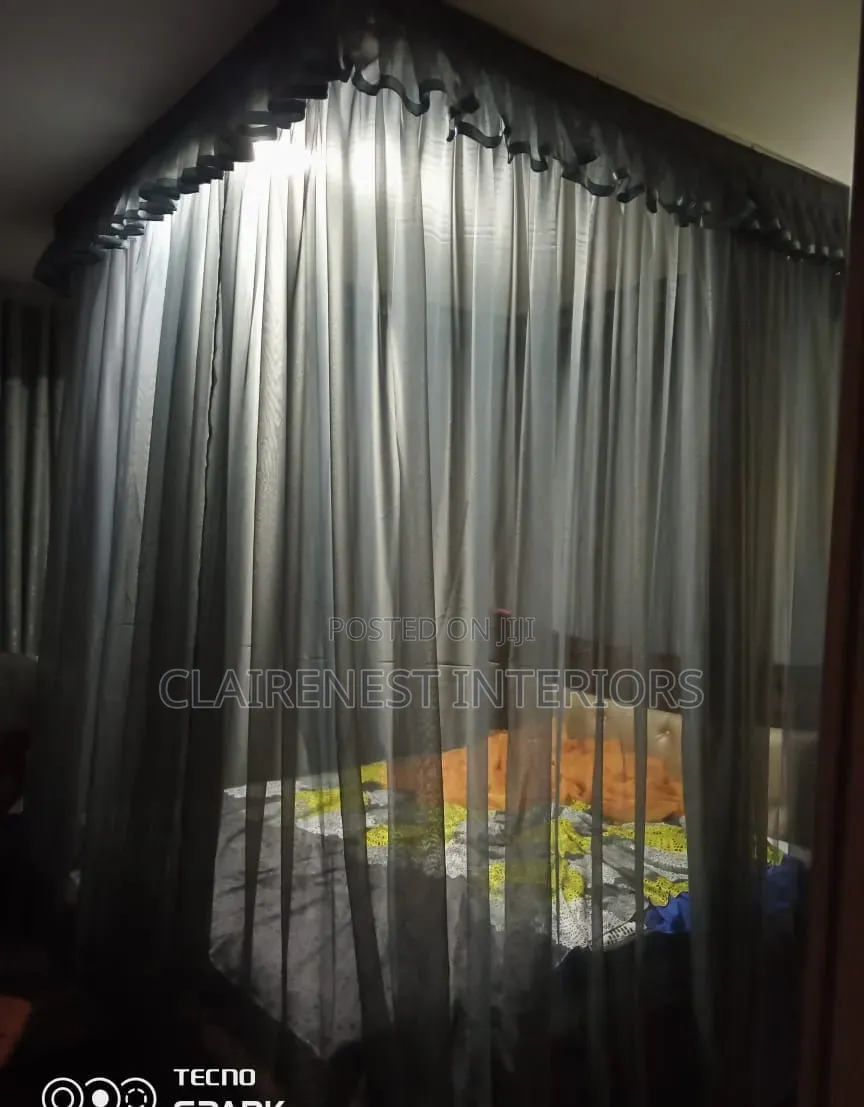Black and Pink Custom Made Ceiling Mosquito Nets