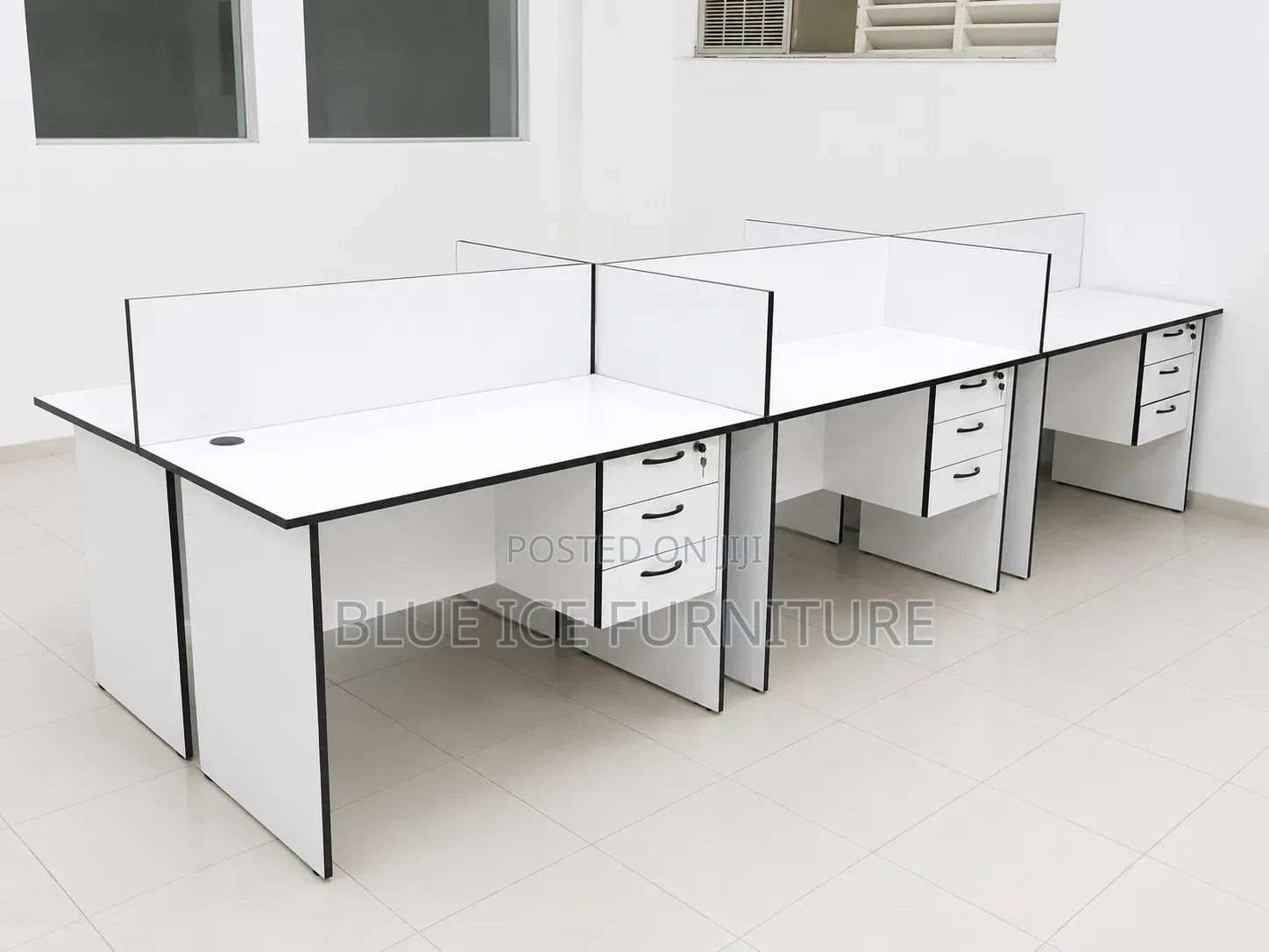 6-Way Wooden Office Workstation Desk Set