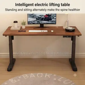 Office Desk; 1.2 Meter Adjustable Black-Style Electric Desk