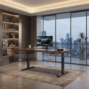 Office Desk; 1.2 Meter Adjustable Black-Style Electric Desk