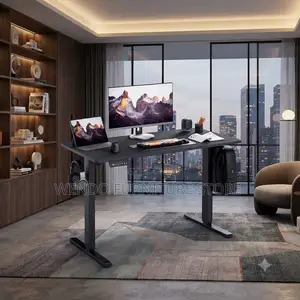 Office Desk; 1.2 Meter Adjustable Black-Style Electric Desk